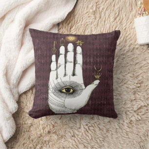 Coussin Vintage main d'alchimie des mystères