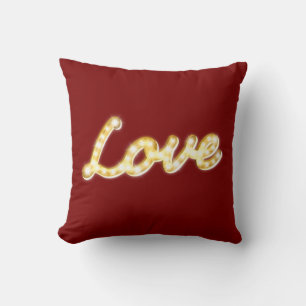 Coussin Vintage Marquee Lights Love Cushion - rouge