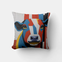 Coussin vintage mondrian animal cow 
