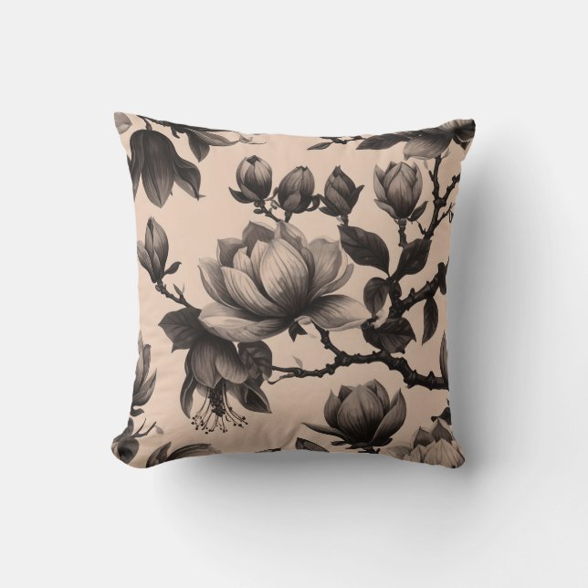 Coussin vintage Monochrome Magnolia (Recto)