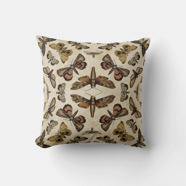 Coussin vintage Moths (Recto)