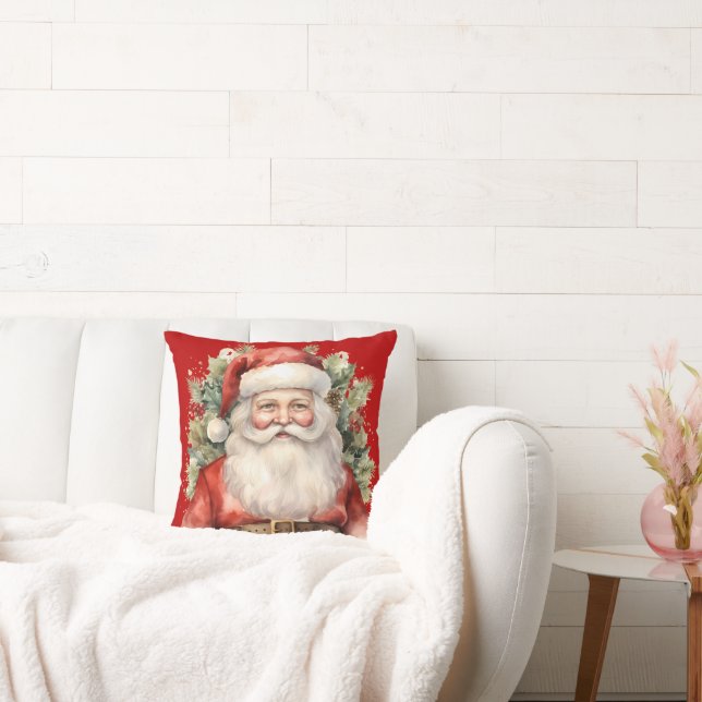 Coussin Vintage Noël Père Noël Souriant (Canapé)