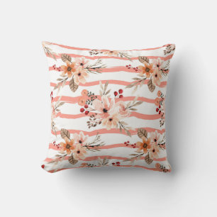 Coussin Vintage Orange Floral Grandes Motif
