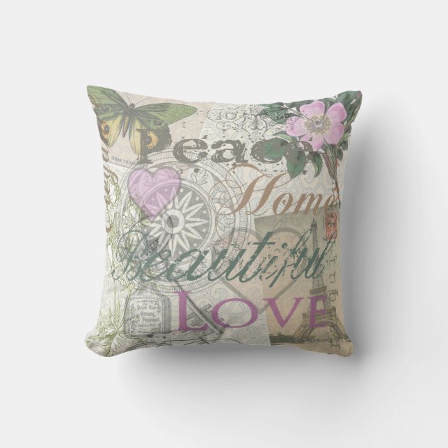 Coussin Vintage Peace Home Belle Amour (Recto)