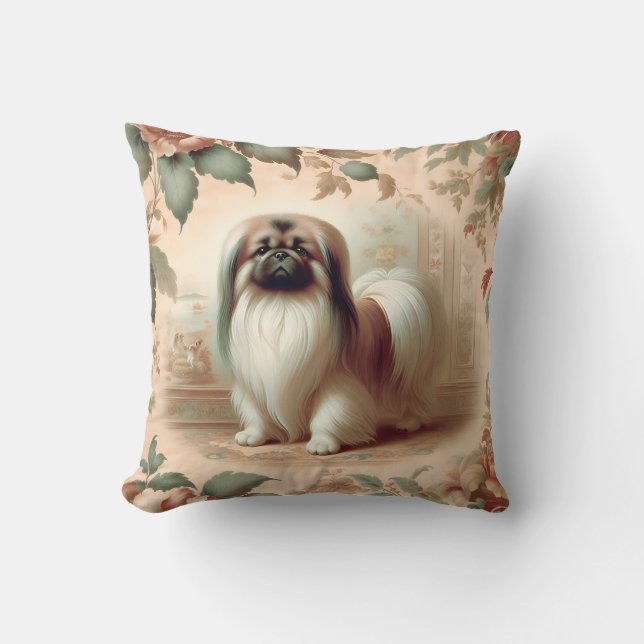 Coussin Vintage Pekingese lancer l'oreiller (Recto)