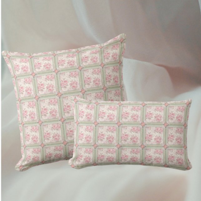 Coussin Vintage Pink Roses Patchwork (Pretty pink patchwork!)
