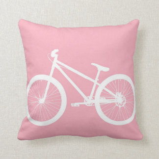 Coussin vintage rose et blanc de bicyclette