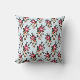Coussin Vintage rose Roses Motif réversible