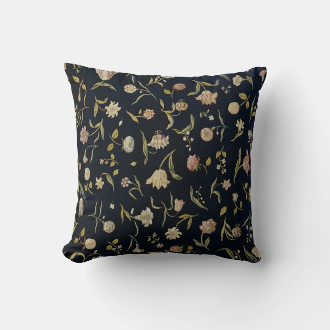 Coussin Vintage Rustique Botanique Floral Motif (Recto)