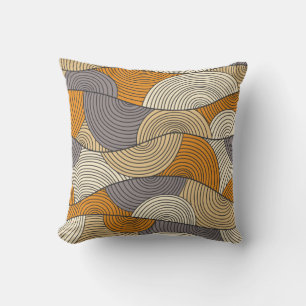 Coussin Vintage saison d'automne lignes abstraites
