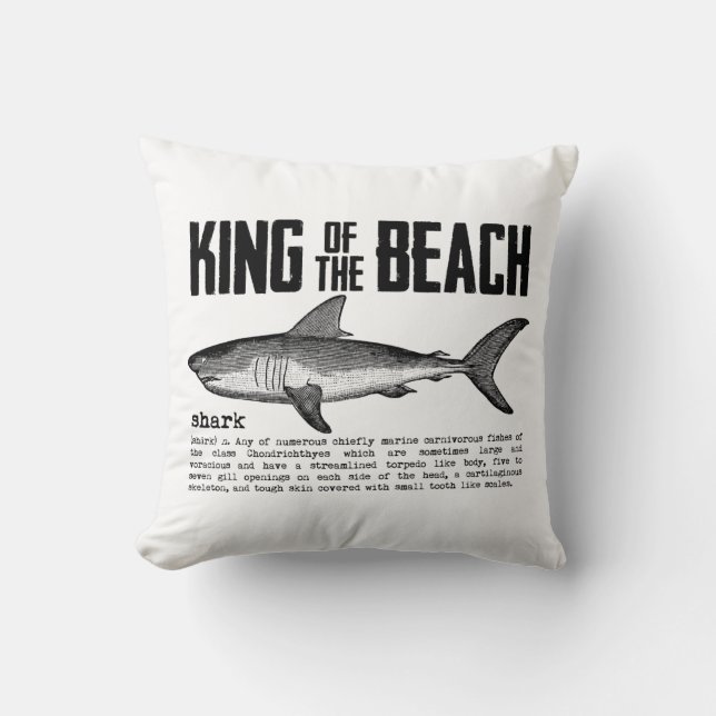 Coussin Vintage Shark Beach King (Recto)