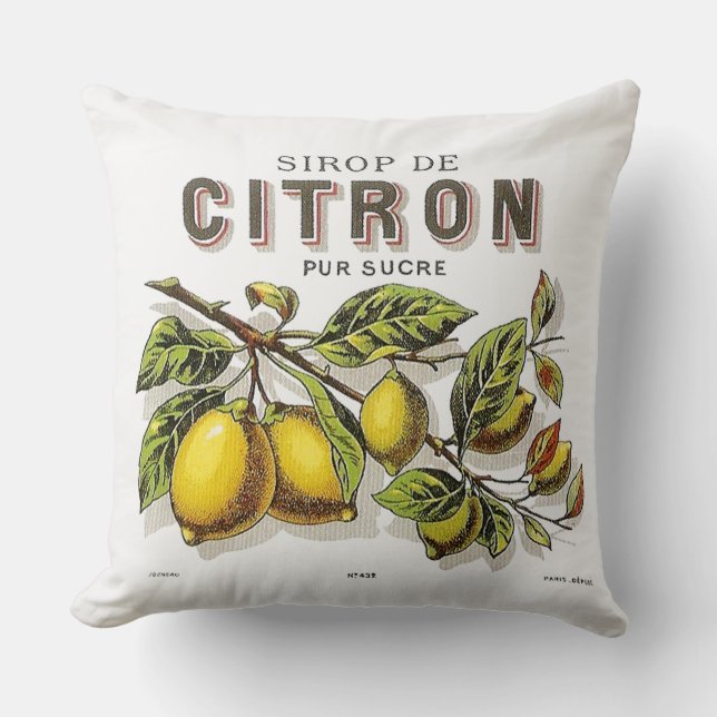 Coussin Vintage Sirop de Citron Ad (Recto)