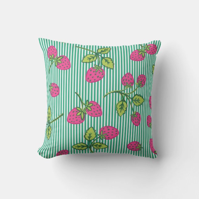 Coussin Vintage strawberry throw pillow  (Recto)