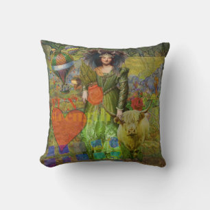 Coussin Vintage Taurus Classique Femme Portrait Art gothiq