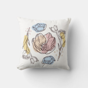 Coussin Vintage Tulip Botanique