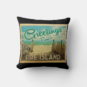 Coussin Vintage voyage de plage d'île du feu