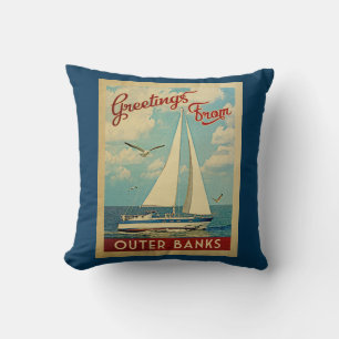 Coussin Vintage voyage externe la Caroline du Nord de