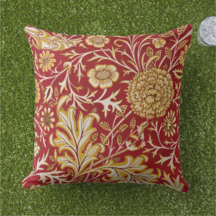 Coussin Vintage William Morris Cherwell Rouge Floral Art