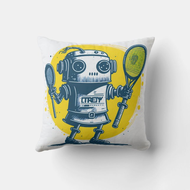 Coussin vintaje cute robot steampunk friendly IA 4 (Verso)
