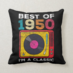 Coussin Vinyles Vintages 70e anniversaire 1950 Né à 70 a