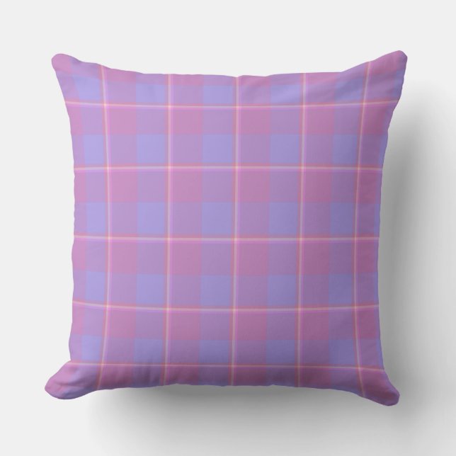 Coussin Viola and Dull Lavender Plaid Purple Pink (Recto)