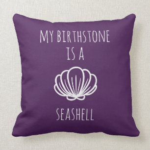 Coussin Violet et blanc Ma pierre d'oiseau est un coquilla