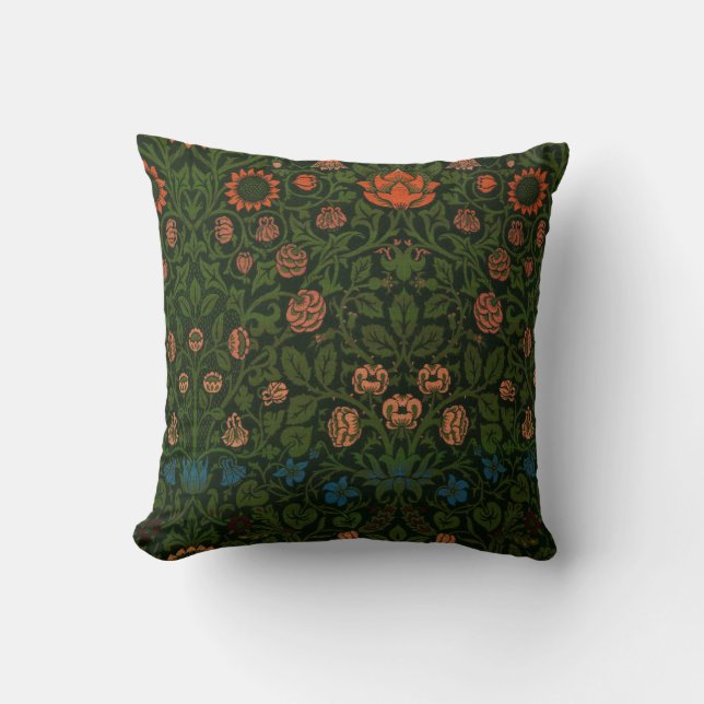 Coussin Violet et Columbine (par William Morris) (Recto)