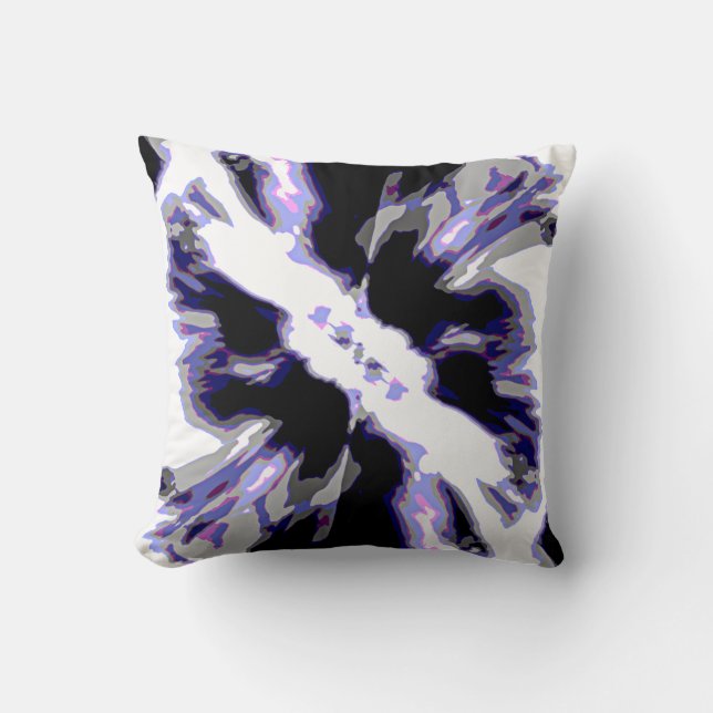 Coussin Violet, noir, blanc, gris Abstrait de vision (Recto)