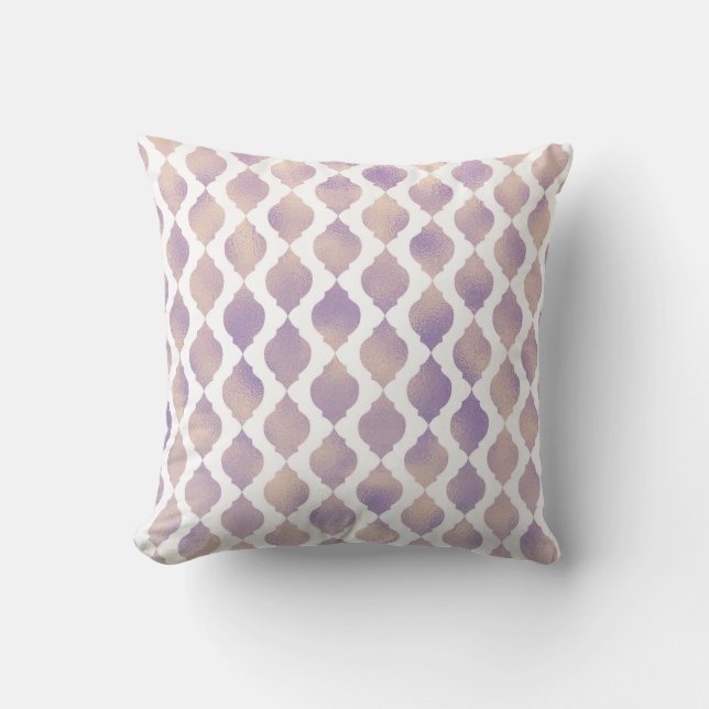 Coussin Violet or Arabe Marocain Glam Thème Indien (Recto)