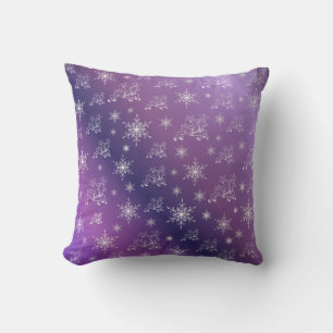 Coussin violet, rennes, étoile, étoiles, flocon de neige, 