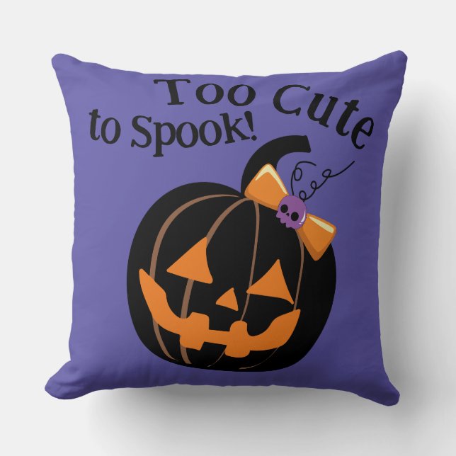 Coussin Violet trop mignon pour parler Citrouille Hallowee (Recto)