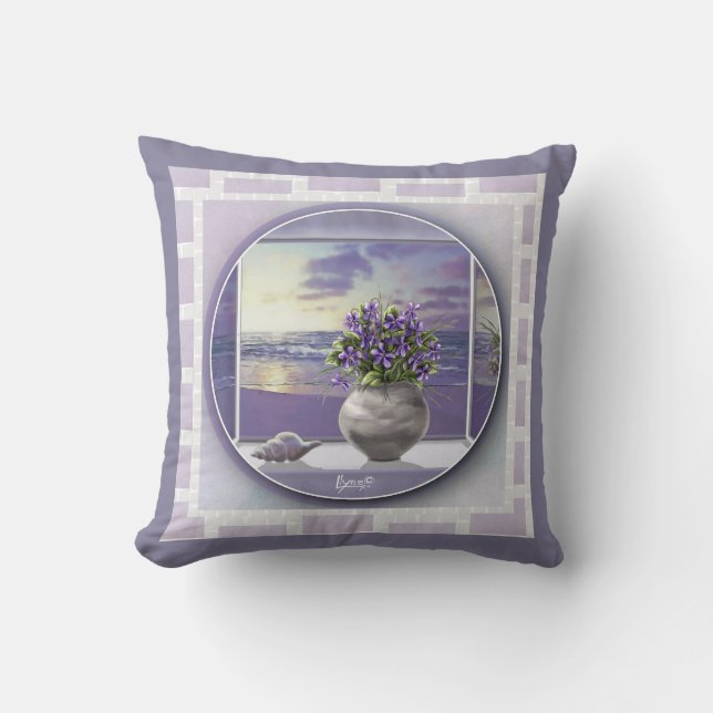 Coussin violettes dans un bocal de lune (Recto)