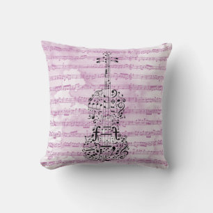 Coussin Violon de notes musicales