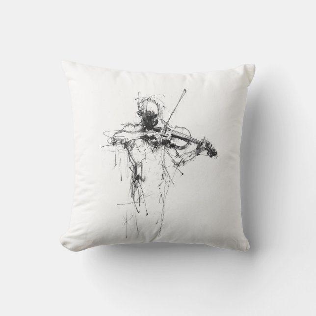 Coussin Violoniste Abstrait et élégant (Recto)