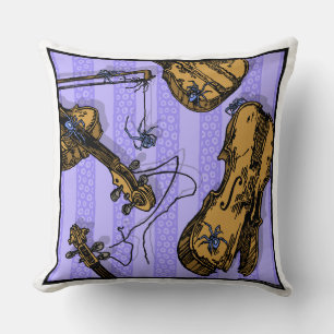 Coussin Violons et araignées - Pop Goth Nightmare Carré