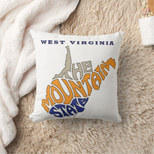 Coussin Virginie-Occidentale Surnom Word Art