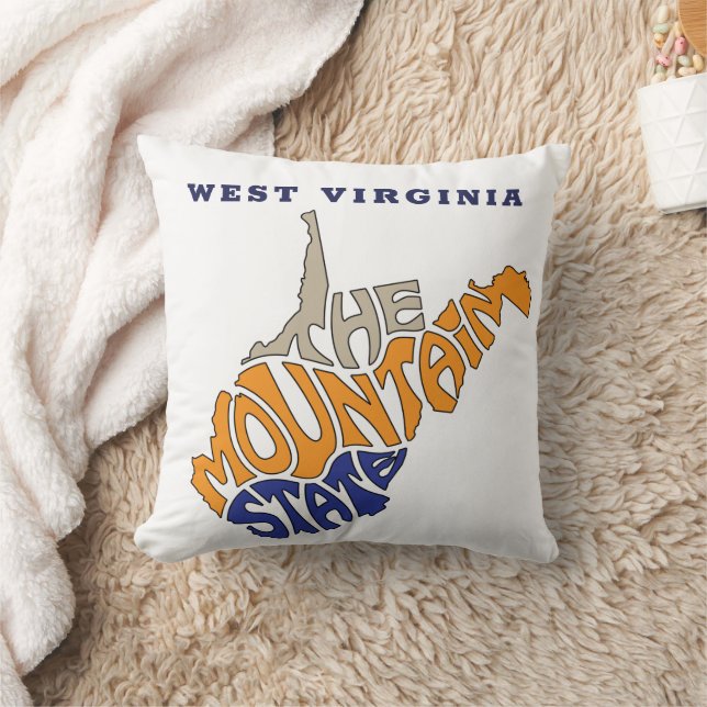 Coussin Virginie-Occidentale Surnom Word Art (Couverture)