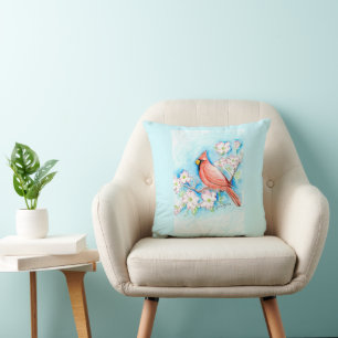Coussin VIRGINIE - Oiseau et fleur de l'État