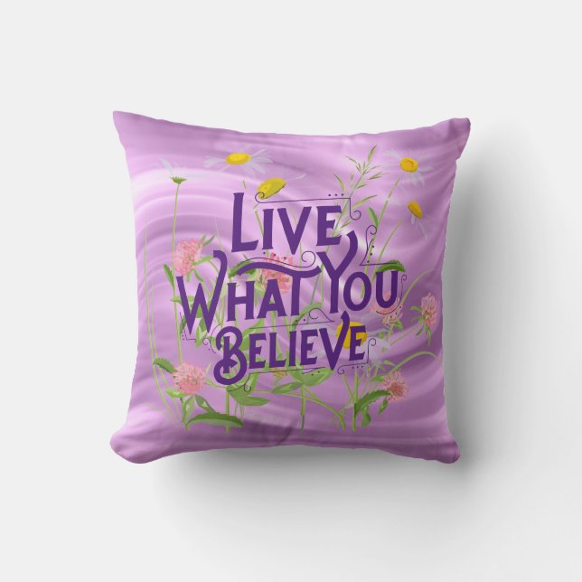 Coussin Vis Ce Que Vous Croyez Citer Purple Lilac Floral (Recto)