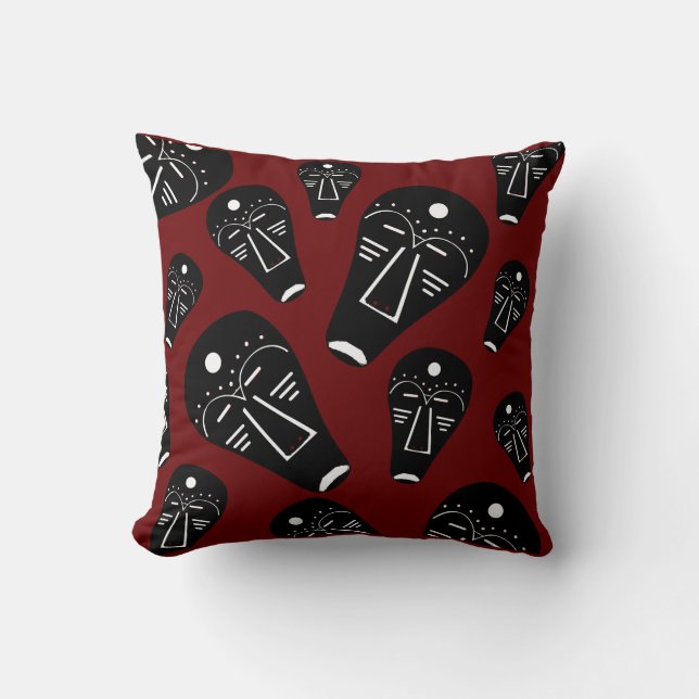 Coussin Visage Abstrait Aborigène (Recto)