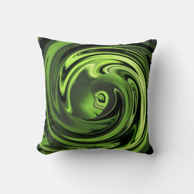 Coussin Visage Abstrait de l'innocence en Chartreuse Couss (Recto)