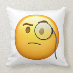 Coussin Visage avec Monocle - Emoji
