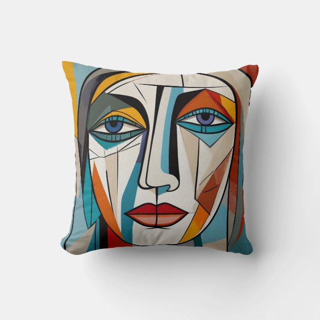 Coussin Visage coloré Abstrait (Recto)