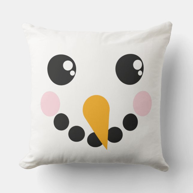 Coussin Visage de bonhomme de neige (Recto)