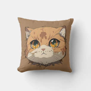 Coussin Visage de chat d'Anime