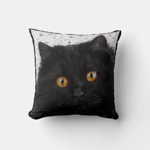 Coussin Visage de chat persan noir