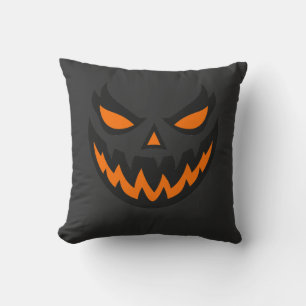 Coussin Visage de citrouille d'Halloween Jack O'Lantern ef