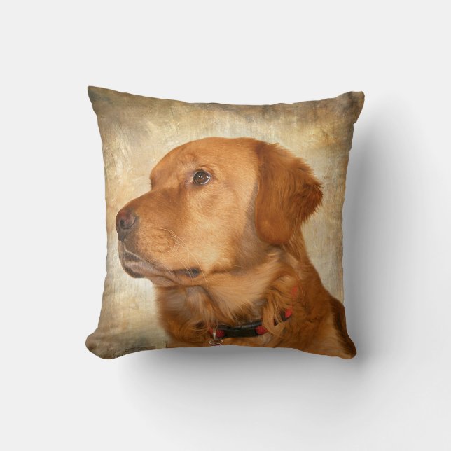 Coussin Visage de golden retriever (Recto)