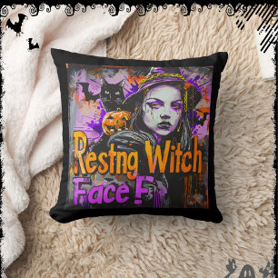 Coussin Visage de sorcière au repos ExDesigner Hallowe