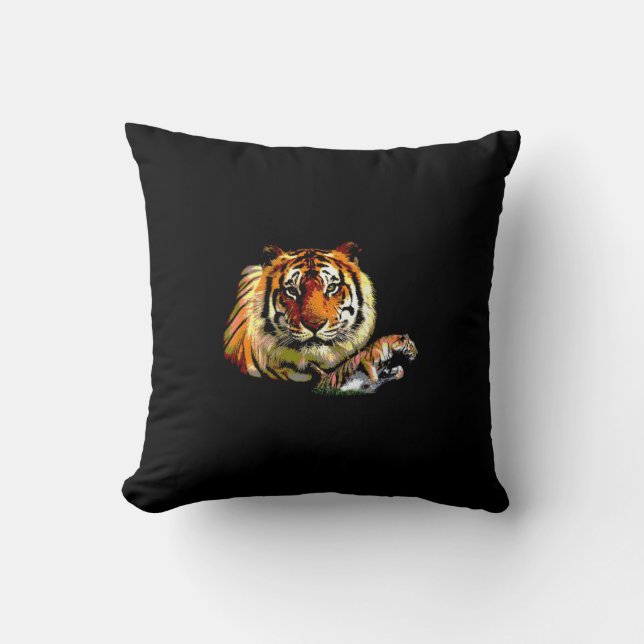 Coussin Visage de tigre motivant (Recto)